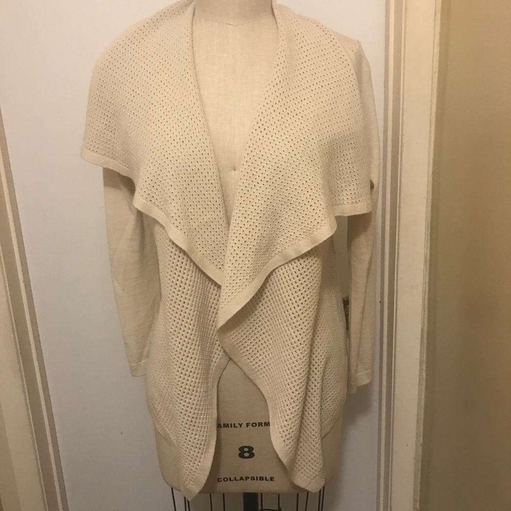 Ann Taylor shawl collar open knit cardigan